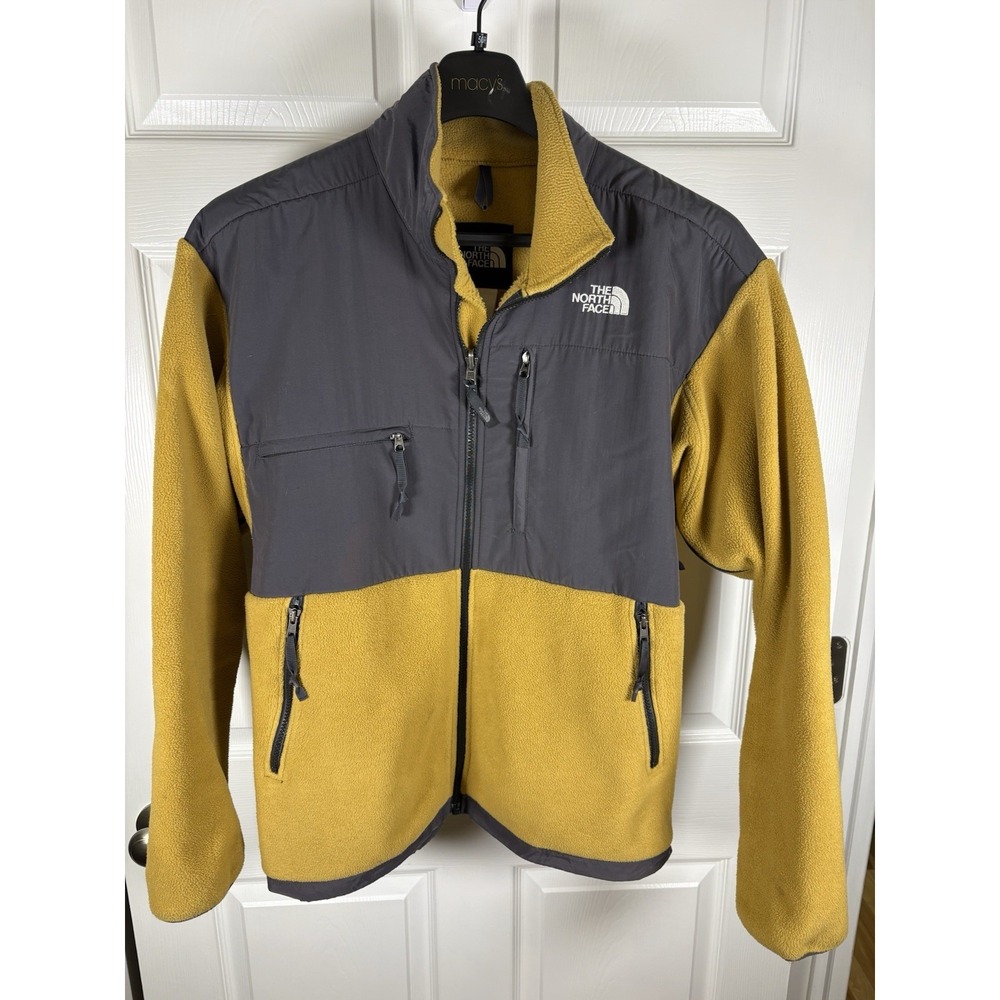 Vintage The North Face Denali Jacket Mens L Yellow Grey Polartec Fleece Full Zip